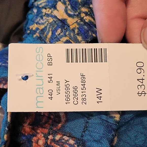 NWT Maurices Teal Combo Floral Wrap Skirt - Picture 10 of 13